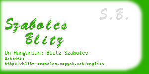 szabolcs blitz business card